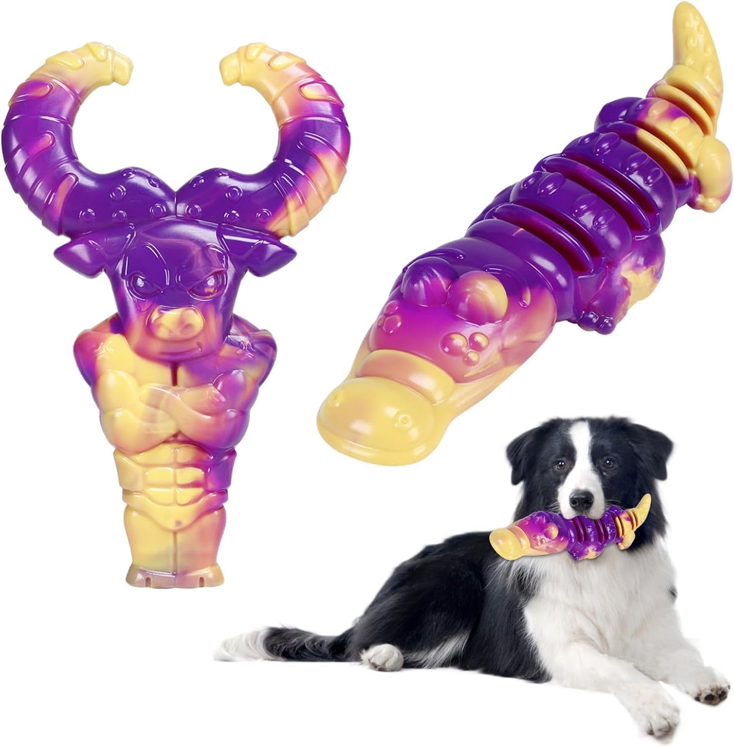Durable Indestructible Dog Toys for Aggressive Chewers - Tough Interactive Chew Toys for Large and Medium Dogs with Beef Flavor (A-Crocodile)