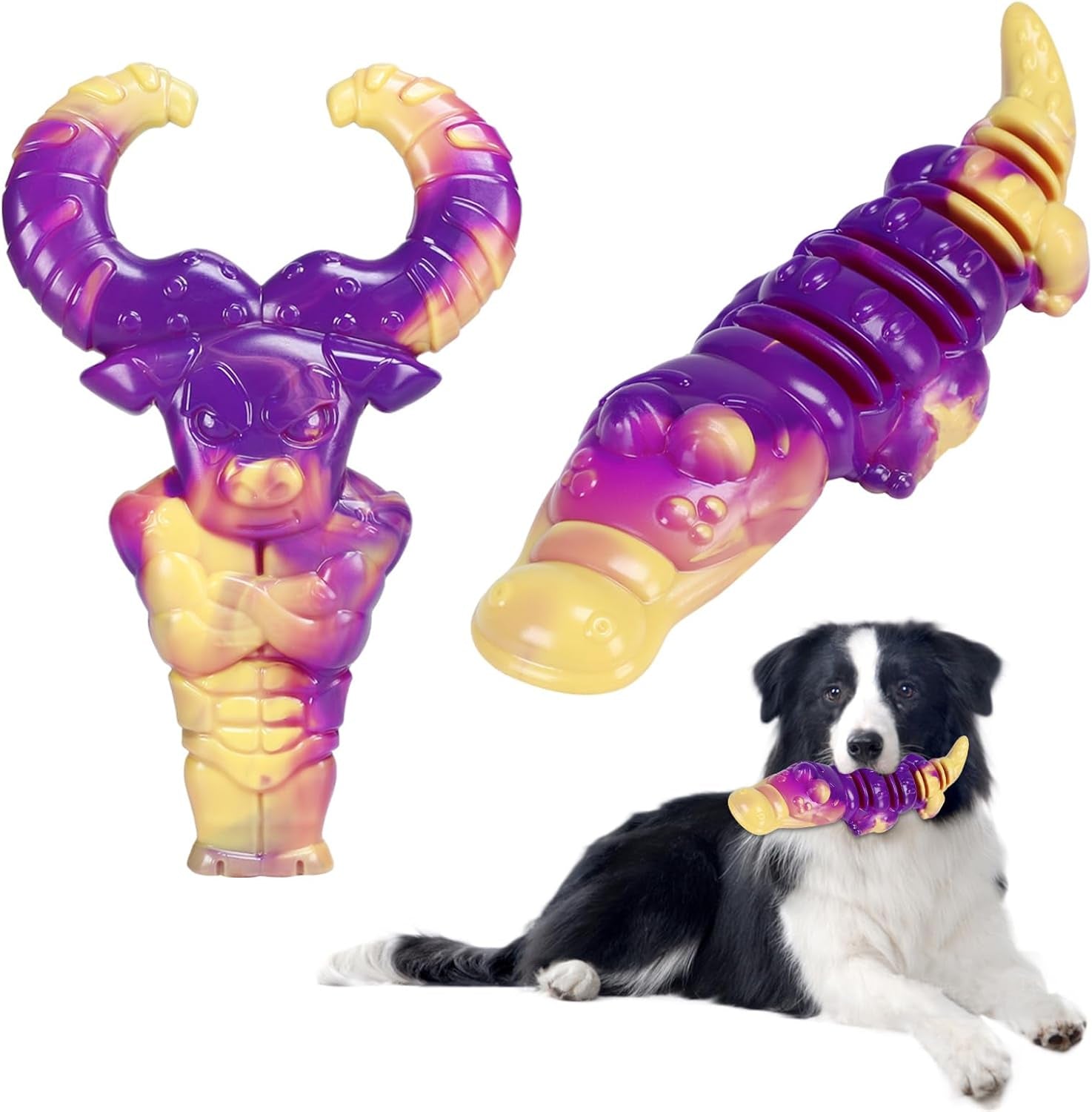 Durable Indestructible Dog Toys for Aggressive Chewers - Tough Interactive Chew Toys for Large and Medium Dogs with Beef Flavor (A-Crocodile)