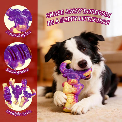 Durable Indestructible Dog Toys for Aggressive Chewers - Tough Interactive Chew Toys for Large and Medium Dogs with Beef Flavor (A-Crocodile)
