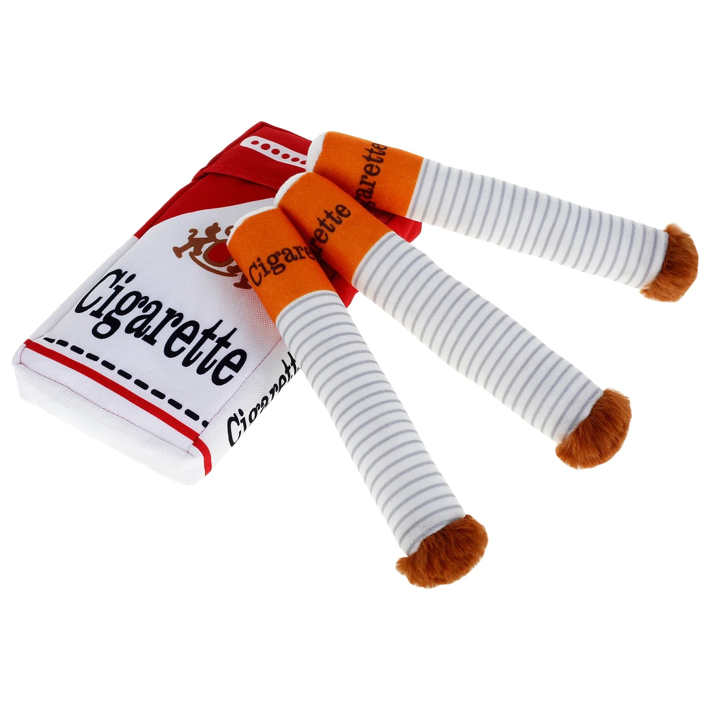 3Pcs Dog Cigarette Butt Plush Toy Creatives Products Cigarette Butt Design Dogs Chew Toys Funny Squeaky Pet Toys for Playing