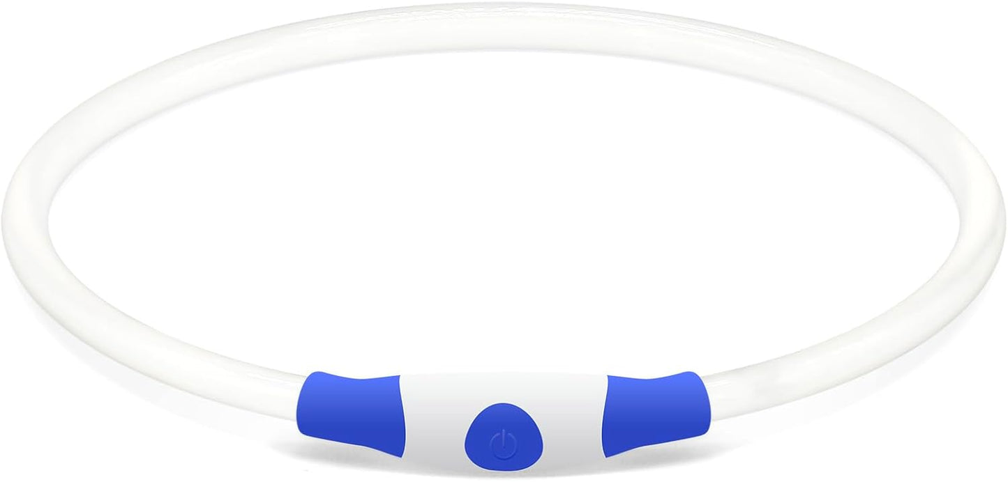 BSEEN USB Rechargeable LED Dog Collar - Enhanced Night Visibility for Small, Medium, and Large Dogs (Blue)