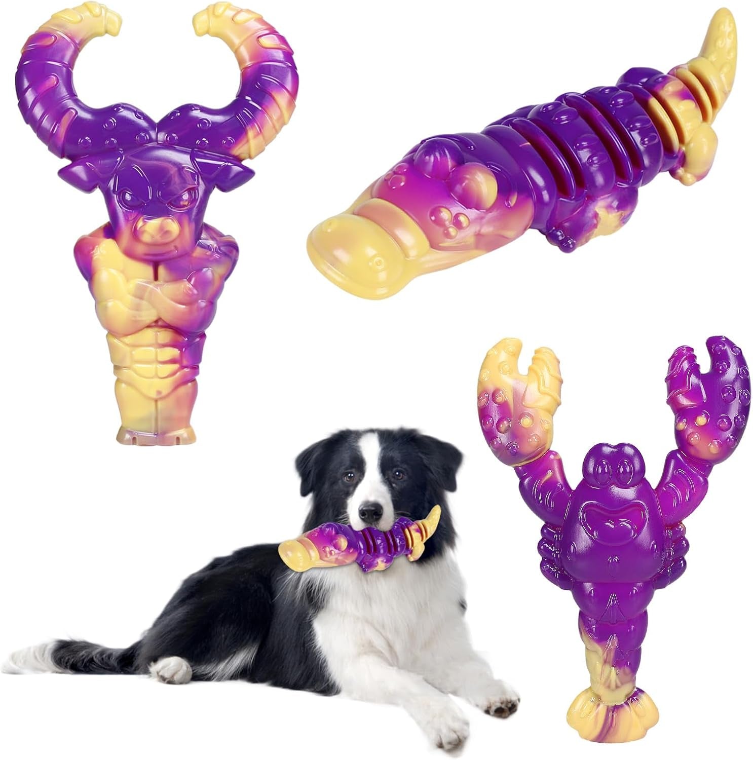 Durable Indestructible Dog Toys for Aggressive Chewers - Tough Interactive Chew Toys for Large and Medium Dogs with Beef Flavor (A-Crocodile)