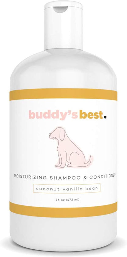 Buddy's Best Oatmeal Dog Shampoo and Conditioner for Sensitive Skin - Moisturizing Formula with Citrus Fresh Scent, 16 oz