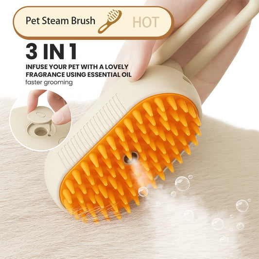 Cat Steam Brush for Shedding Dog Brush with Steam Pet Multifunctional Hair Cleaning Brush Comb for Spray 3 in 1 Pet Grooming For