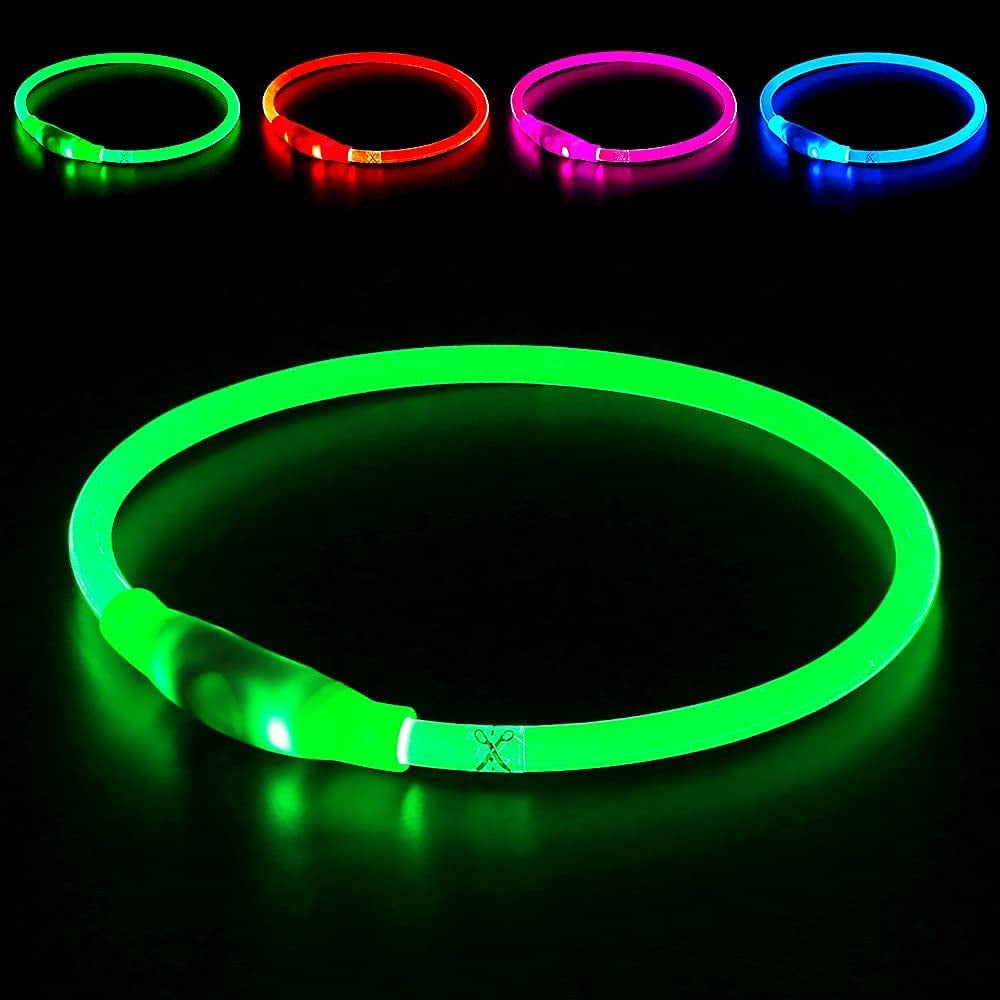 BSEEN USB Rechargeable LED Dog Collar - Enhanced Night Visibility for Small, Medium, and Large Dogs (Blue)