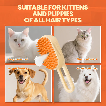 Cat Steam Brush for Shedding Dog Brush with Steam Pet Multifunctional Hair Cleaning Brush Comb for Spray 3 in 1 Pet Grooming For