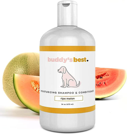 Buddy's Best Oatmeal Dog Shampoo and Conditioner for Sensitive Skin - Moisturizing Formula with Citrus Fresh Scent, 16 oz