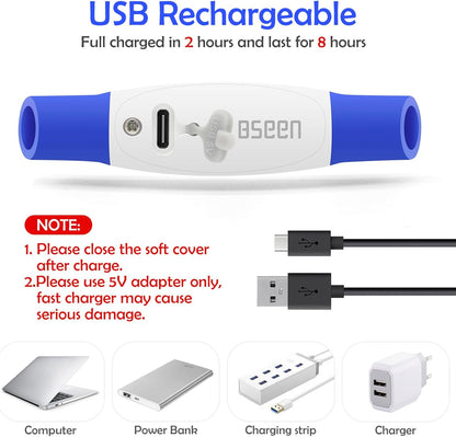 BSEEN USB Rechargeable LED Dog Collar - Enhanced Night Visibility for Small, Medium, and Large Dogs (Blue)