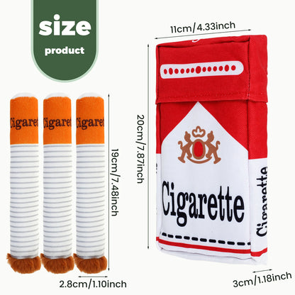 3Pcs Dog Cigarette Butt Plush Toy Creatives Products Cigarette Butt Design Dogs Chew Toys Funny Squeaky Pet Toys for Playing