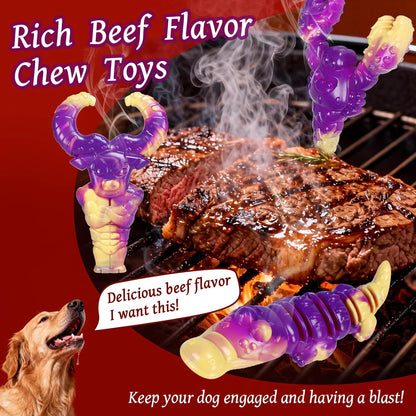 Durable Indestructible Dog Toys for Aggressive Chewers - Tough Interactive Chew Toys for Large and Medium Dogs with Beef Flavor (A-Crocodile)