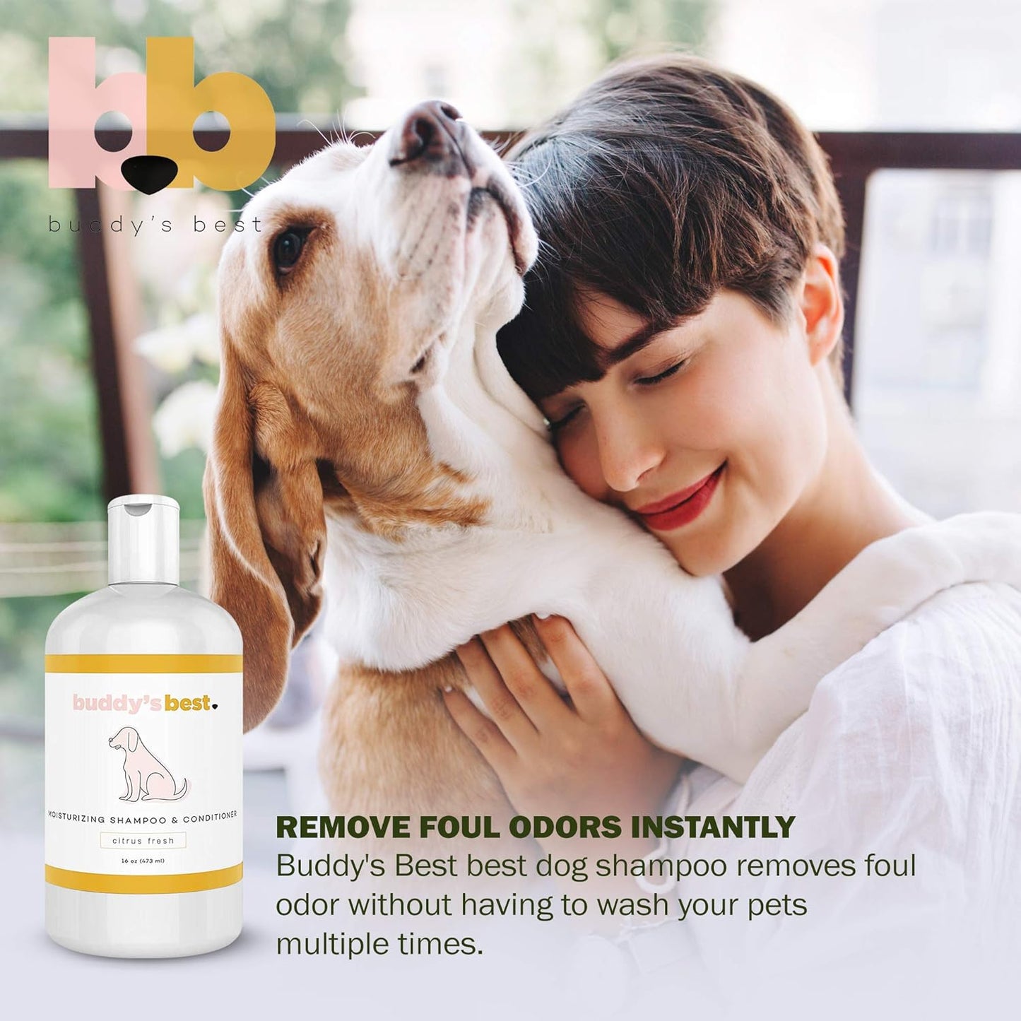 Buddy's Best Oatmeal Dog Shampoo and Conditioner for Sensitive Skin - Moisturizing Formula with Citrus Fresh Scent, 16 oz