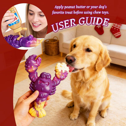 Durable Indestructible Dog Toys for Aggressive Chewers - Tough Interactive Chew Toys for Large and Medium Dogs with Beef Flavor (A-Crocodile)